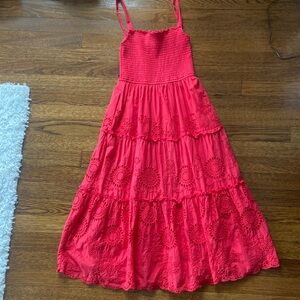 Francesca’s Red Midi Flowy Dress